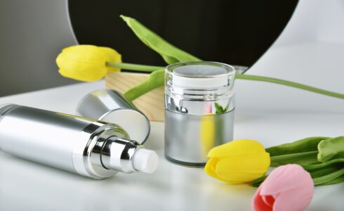 Natural skincare pump bottle
